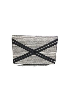 Danielle Nicole Woven Clutch Handbag with Black X